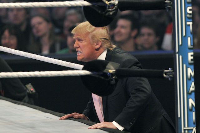 Trump, outside the ring during WrestleMania 23.